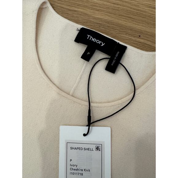 NWT THEORY Ivory Cheshire Shaped Peplum Shell Size XS $345 - Picture 3 of 6